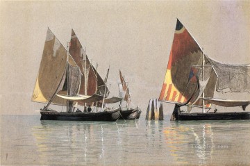  barco - Barcos italianos Venecia paisaje marino William Stanley Haseltine